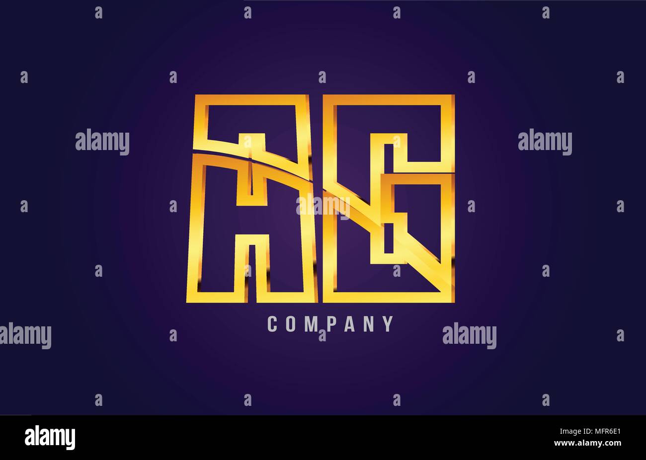 gold golden alphabet letter ag a g logo combination design suitable for ...