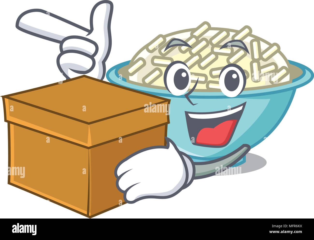 With box rice bowl character cartoon Stock Vector Image & Art - Alamy
