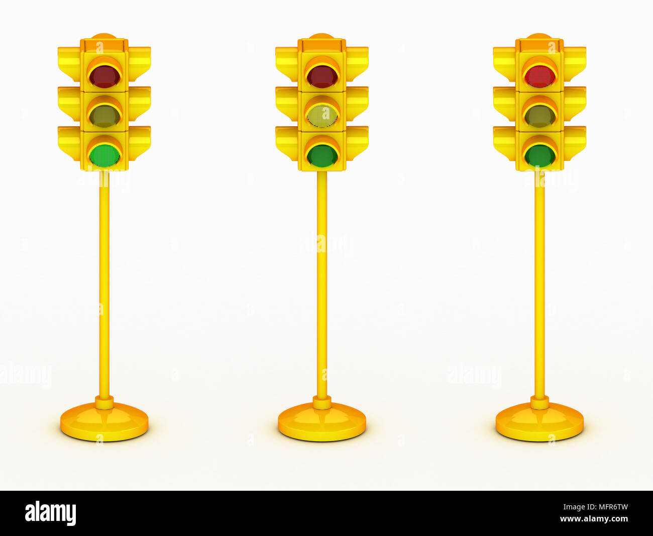 3d yellow traffic light isolated on white background Stock Photo Alamy