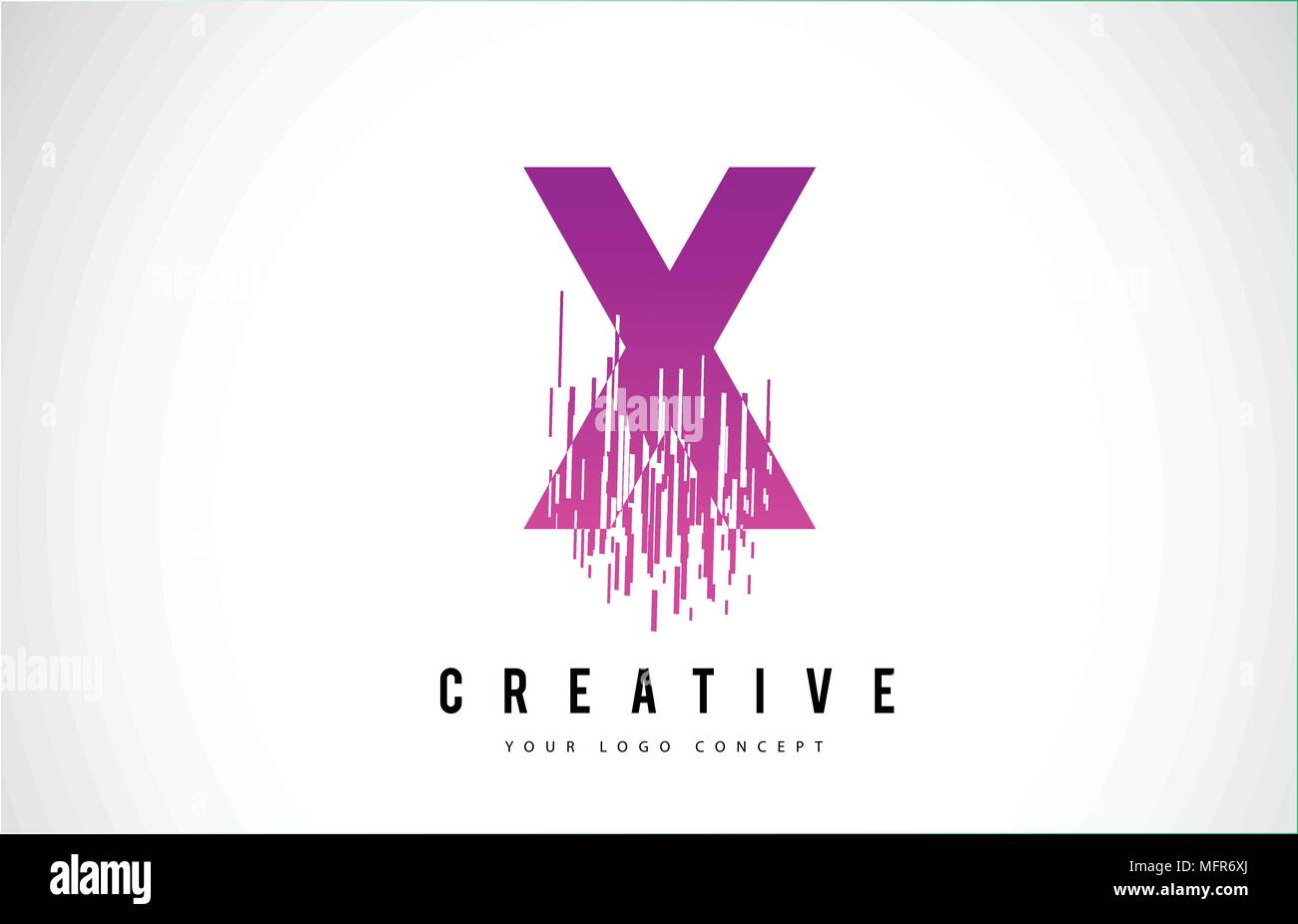 X Letter Logo Design with Purple Colors and Shattered Creative Particle ...