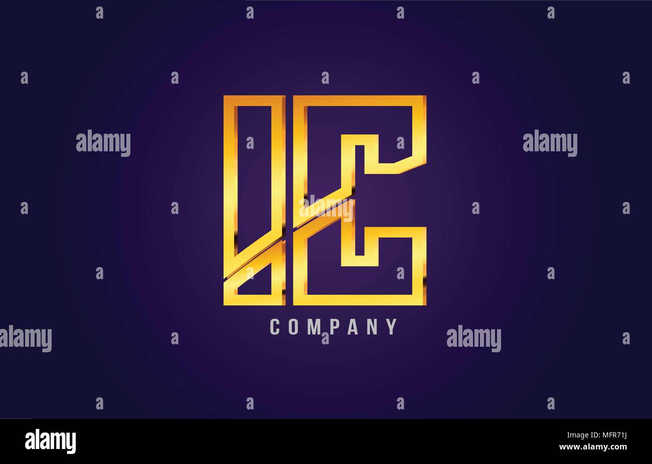 gold golden alphabet letter ic i c logo combination design suitable for ...