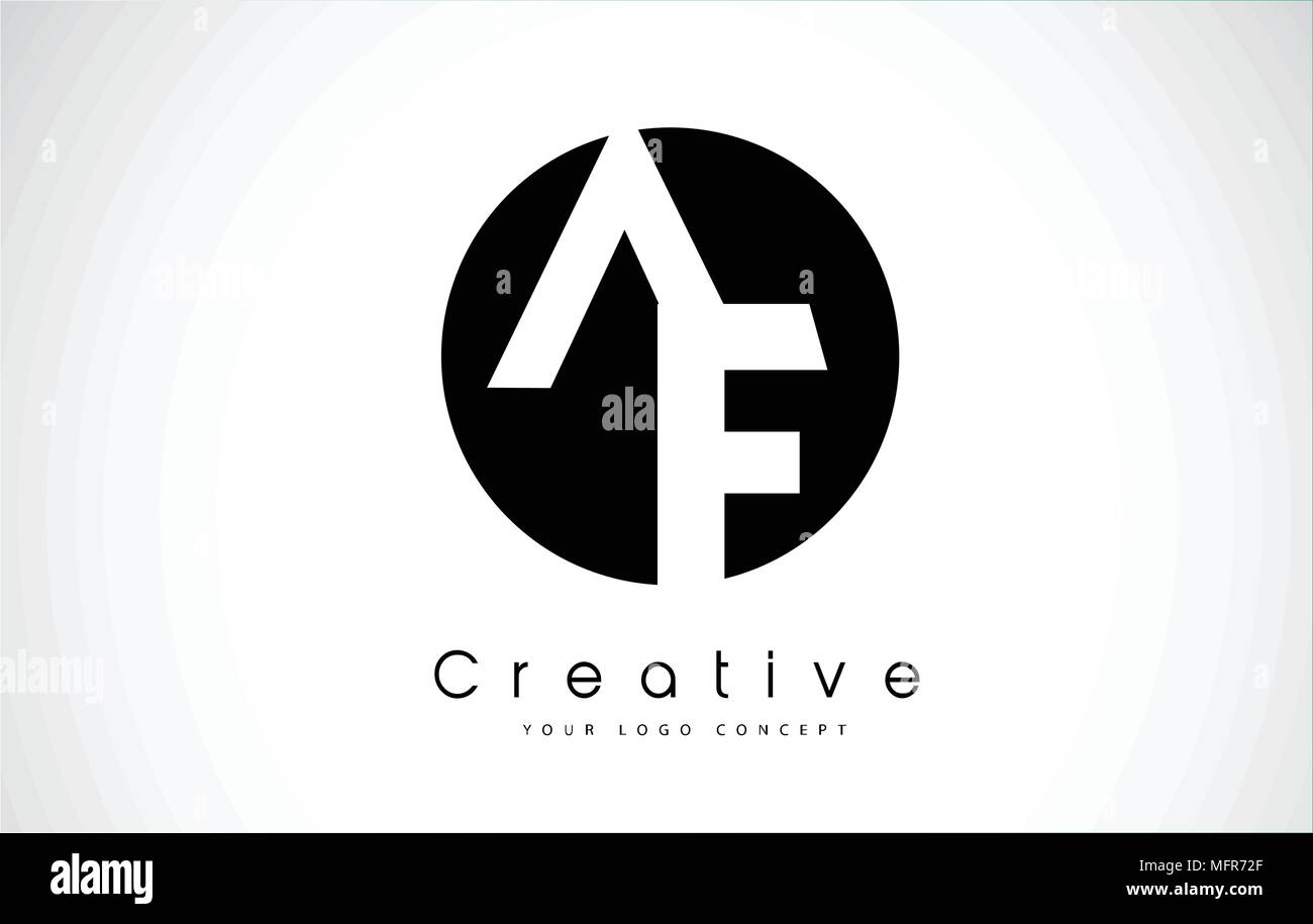 AF Letter Logo Design inside a Black Circle. Creative Lettering Logo ...