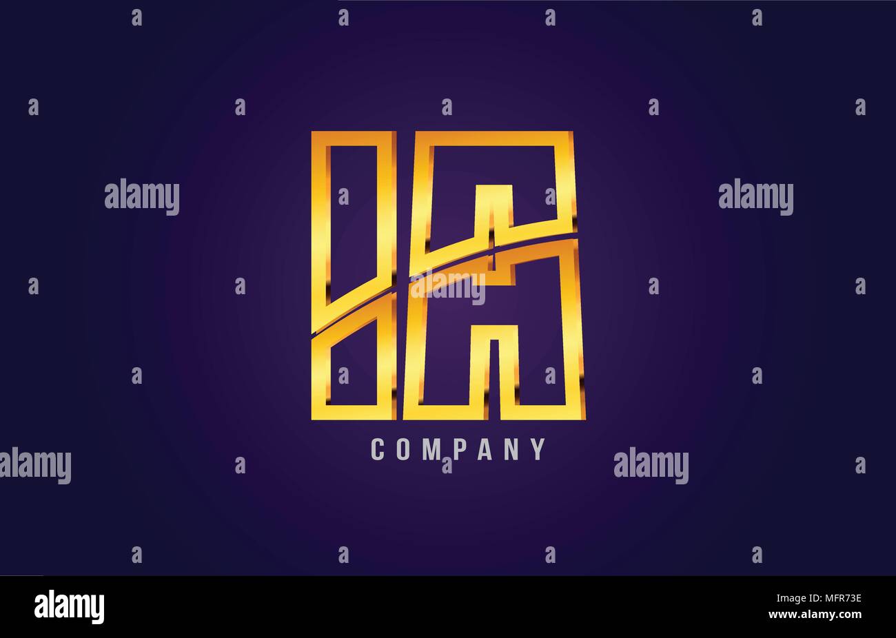 gold golden alphabet letter ia i a logo combination design suitable for ...