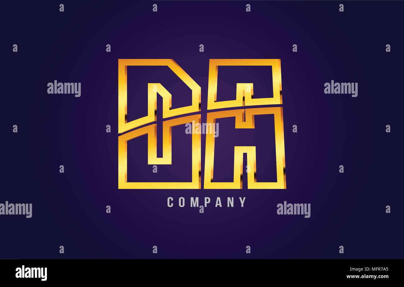 gold golden alphabet letter da d a logo combination design suitable for ...