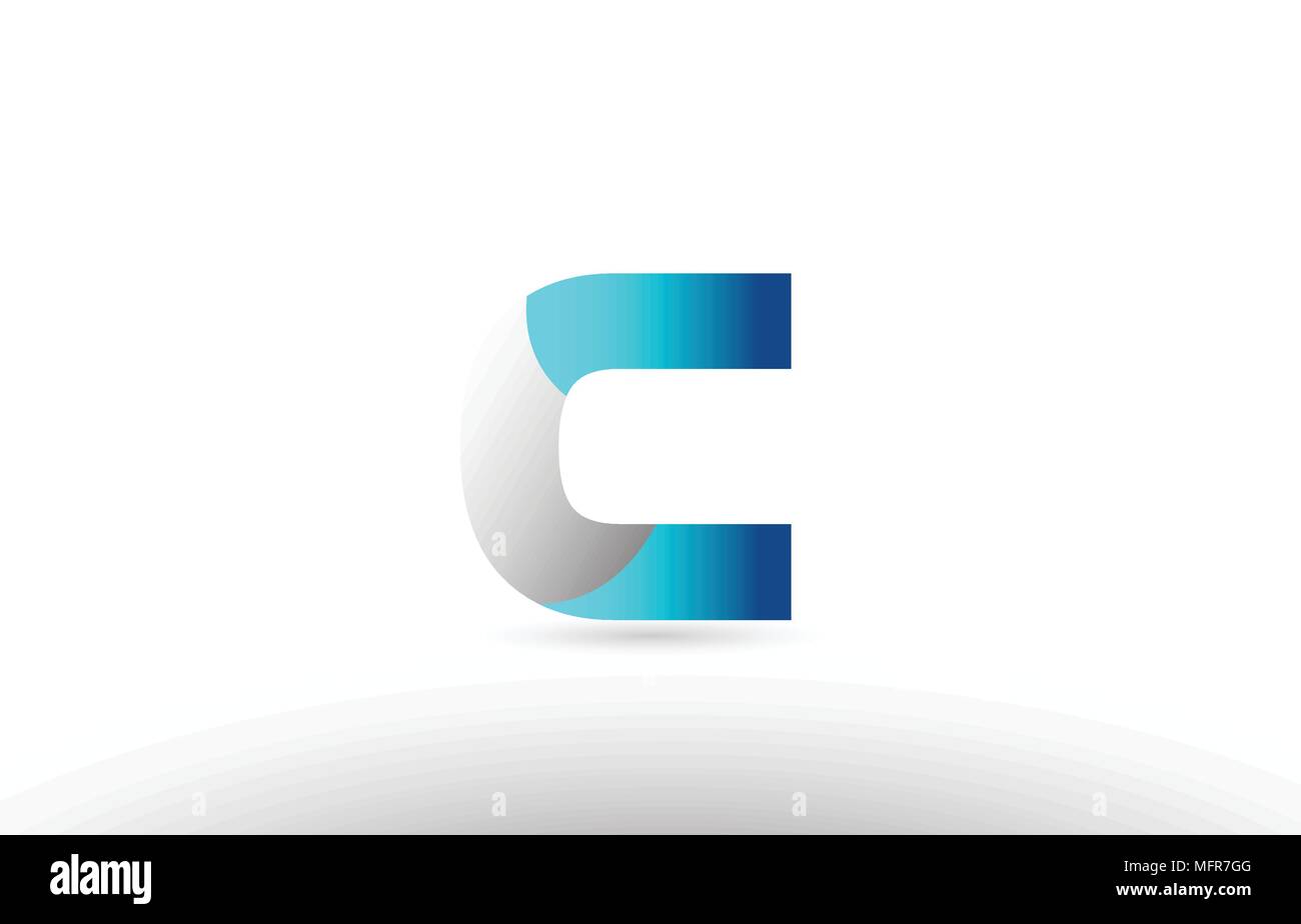 Grey Blue Alphabet Letter C Logo 3d Design Suitable For A Company Or Business Stock Vector Image Art Alamy