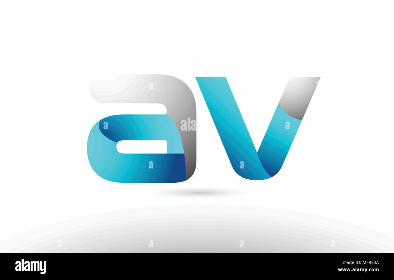 grey blue alphabet letter av a v logo 3d design suitable for a company ...