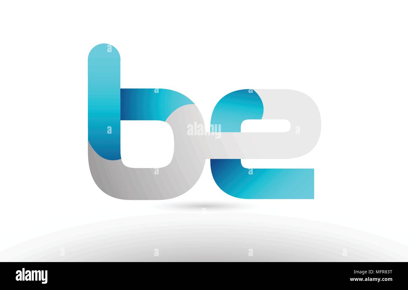 grey blue alphabet letter be b e logo 3d design suitable for a company ...