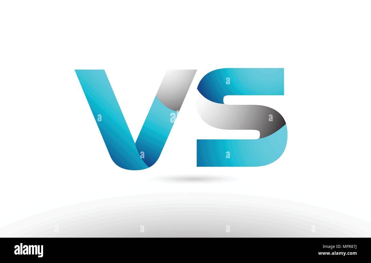 grey blue alphabet letter vs v s logo 3d design suitable for a company ...