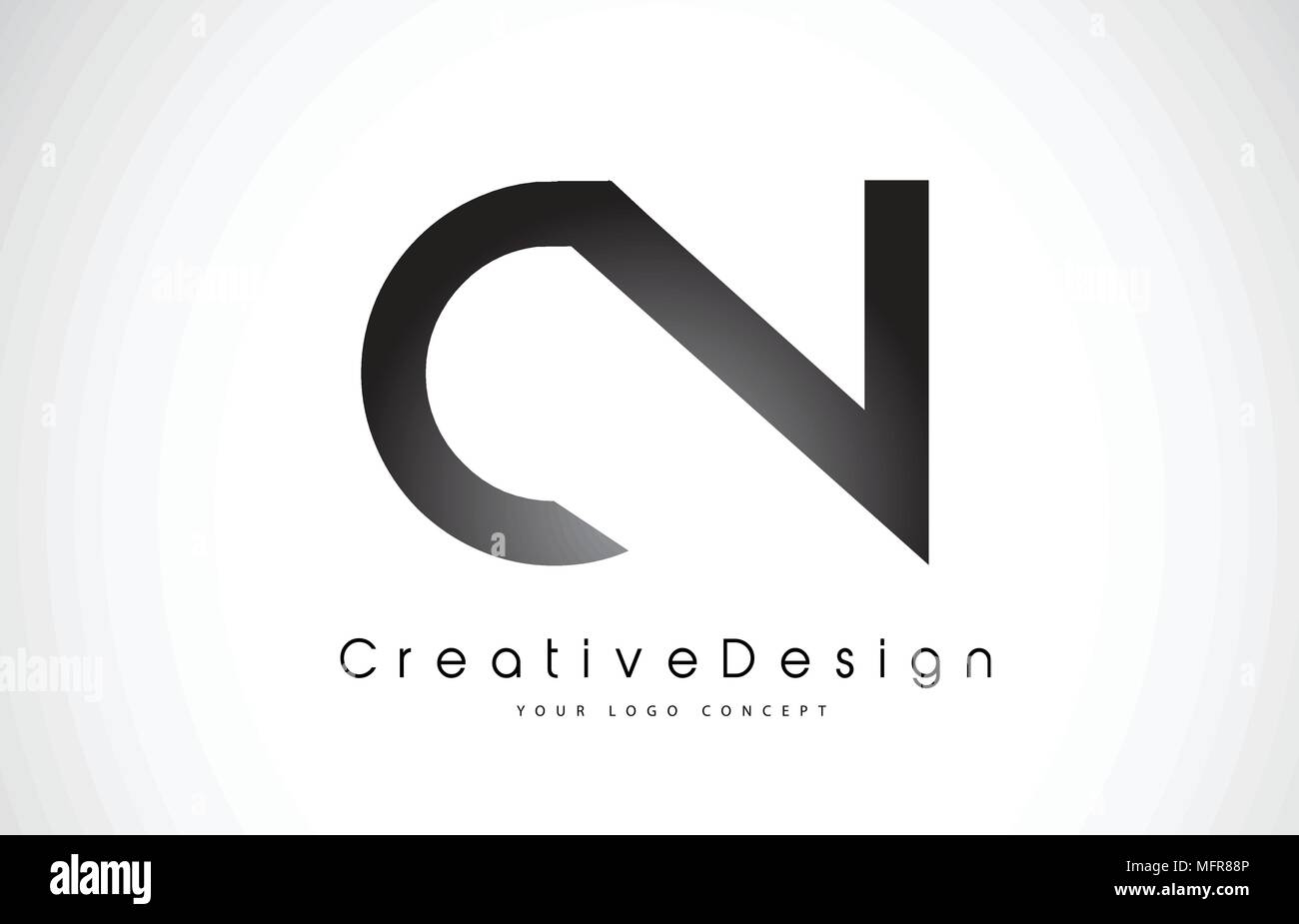 CN C N Letter Logo Design in Black Colors. Creative Modern Letters ...
