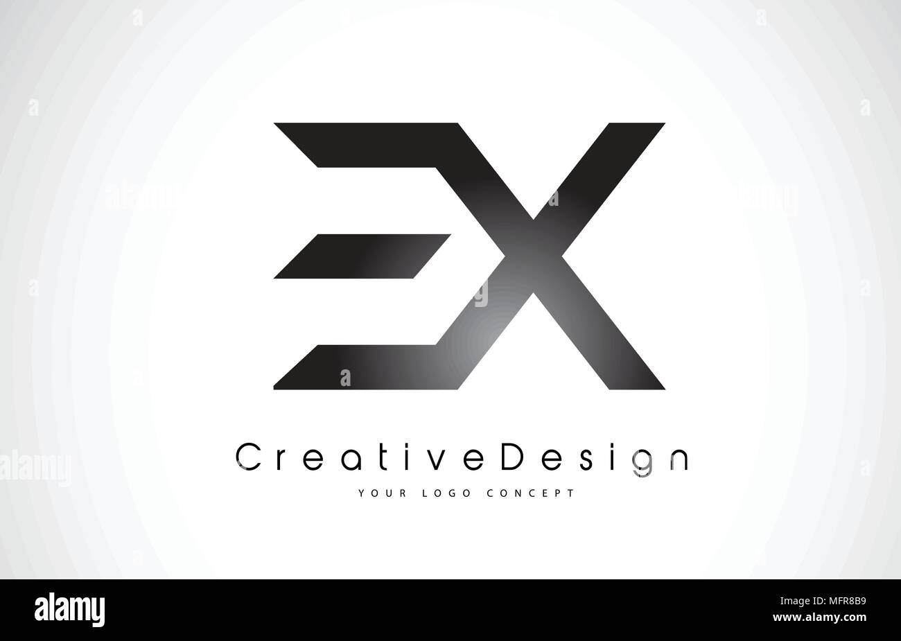 EX E X Letter Logo Design in Black Colors. Creative Modern Letters ...