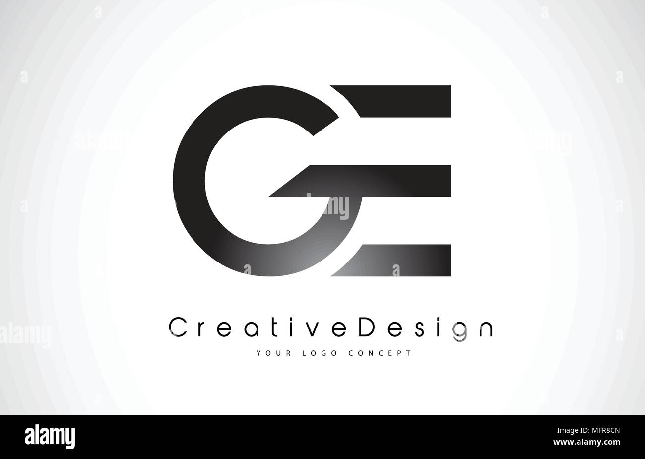 GE G E Letter Logo Design in Black Colors. Creative Modern Letters ...