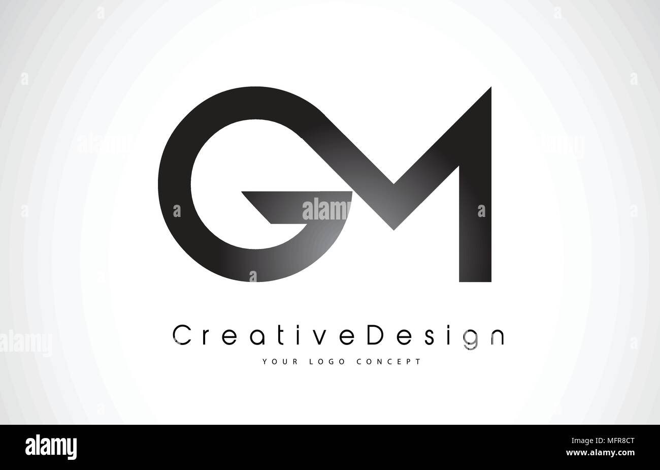GM G M Letter Logo Design in Black Colors. Creative Modern Letters ...