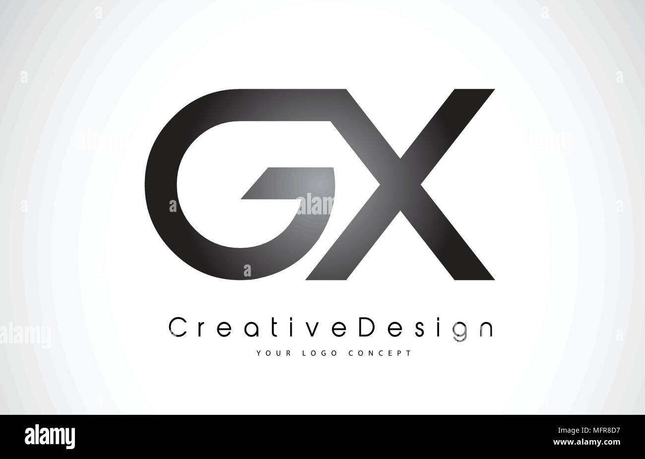 GX G X Letter Logo Design in Black Colors. Creative Modern Letters ...