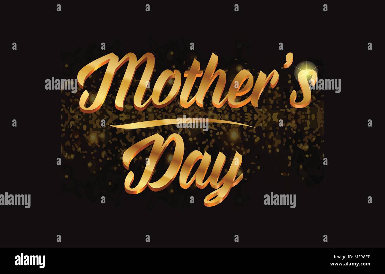 mother’s day gold word text with sparkle and glitter background ...