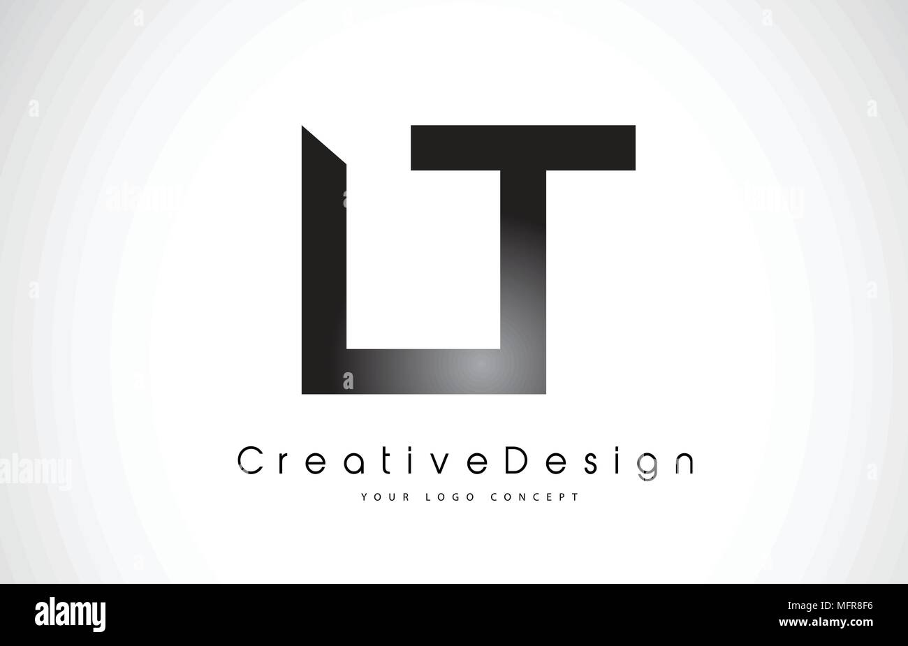 LT L T Letter Logo Design in Black Colors. Creative Modern Letters ...