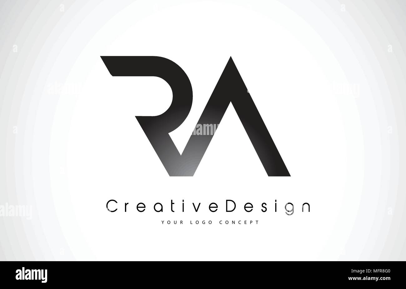 RA R A Letter Logo Design in Black Colors. Creative Modern Letters