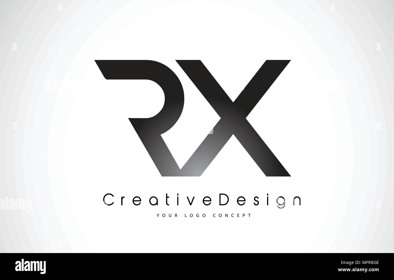 RX R X Letter Logo Design in Black Colors. Creative Modern Letters ...