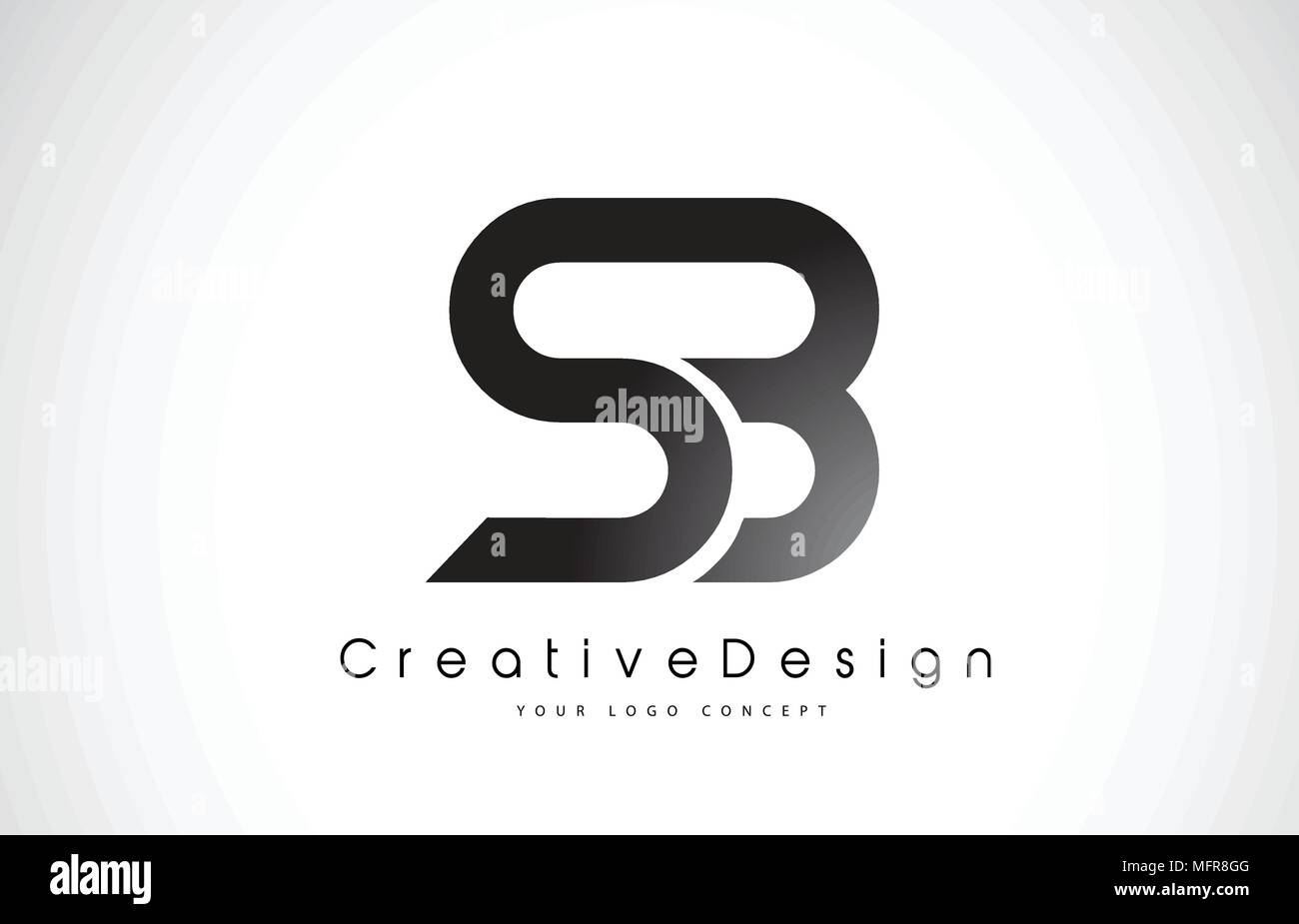SB S B Letter Logo Design in Black Colors. Creative Modern Letters ...