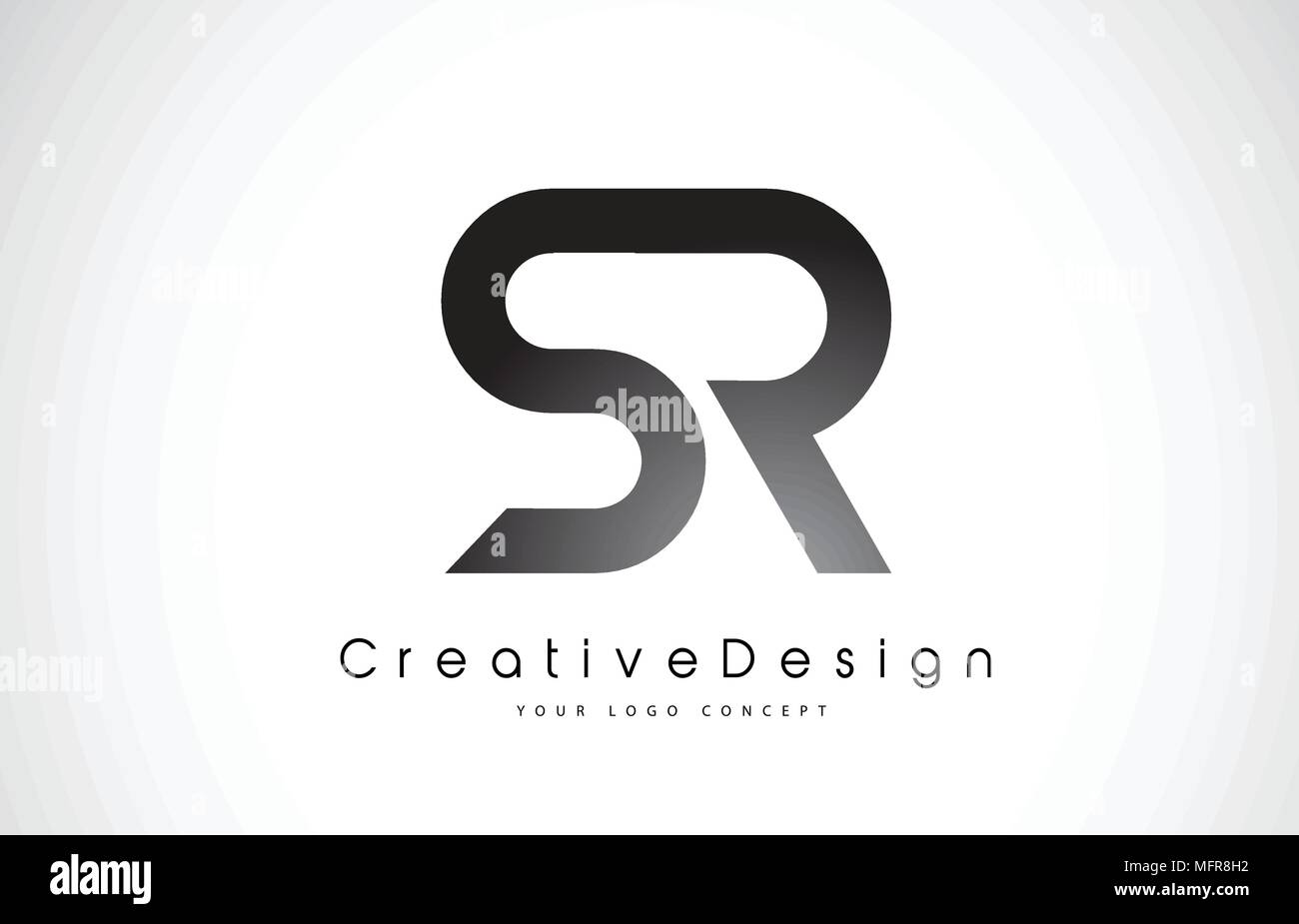 SR S R Letter Logo Design in Black Colors. Creative Modern Letters Vector Icon Logo Illustration. Stock Vector
