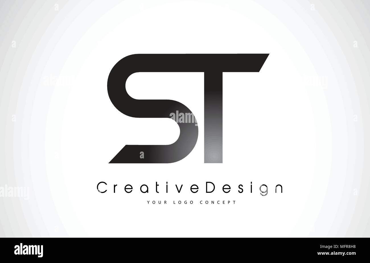 ST S T Letter Logo Design in Black Colors. Creative Modern Letters ...