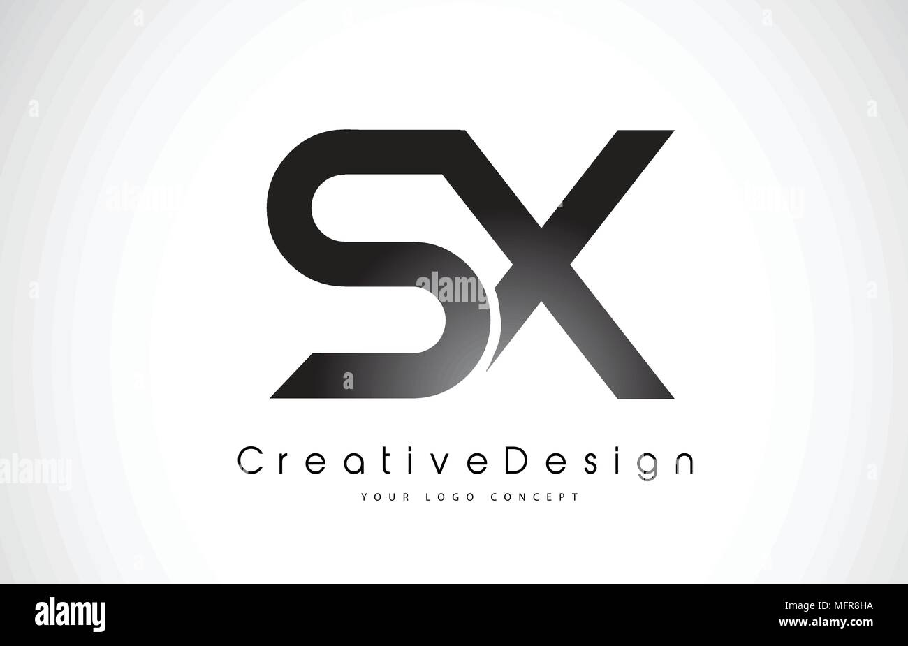 SX S X Letter Logo Design in Black Colors. Creative Modern Letters ...