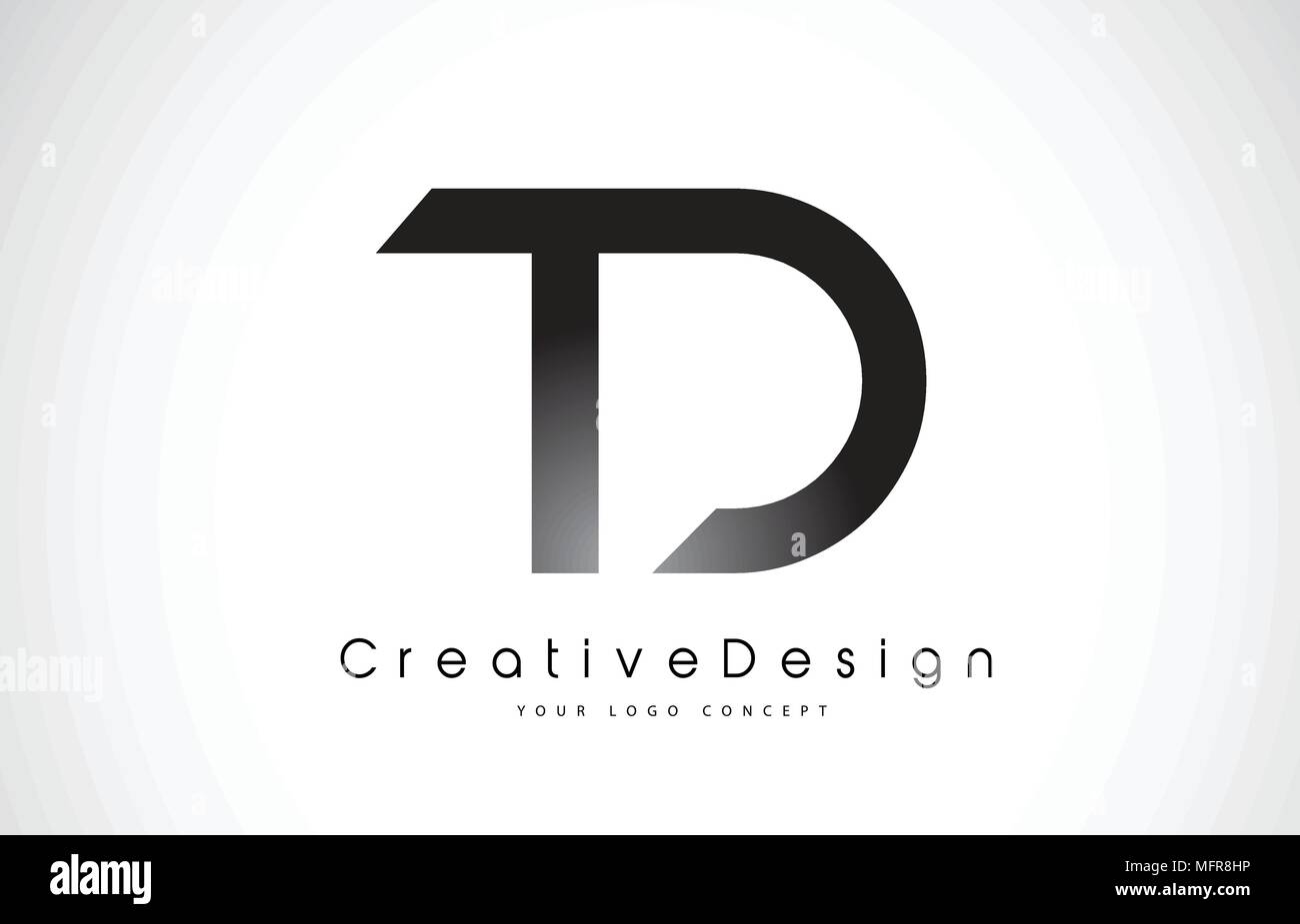 TD T D Letter Logo Design in Black Colors. Creative Modern Letters ...
