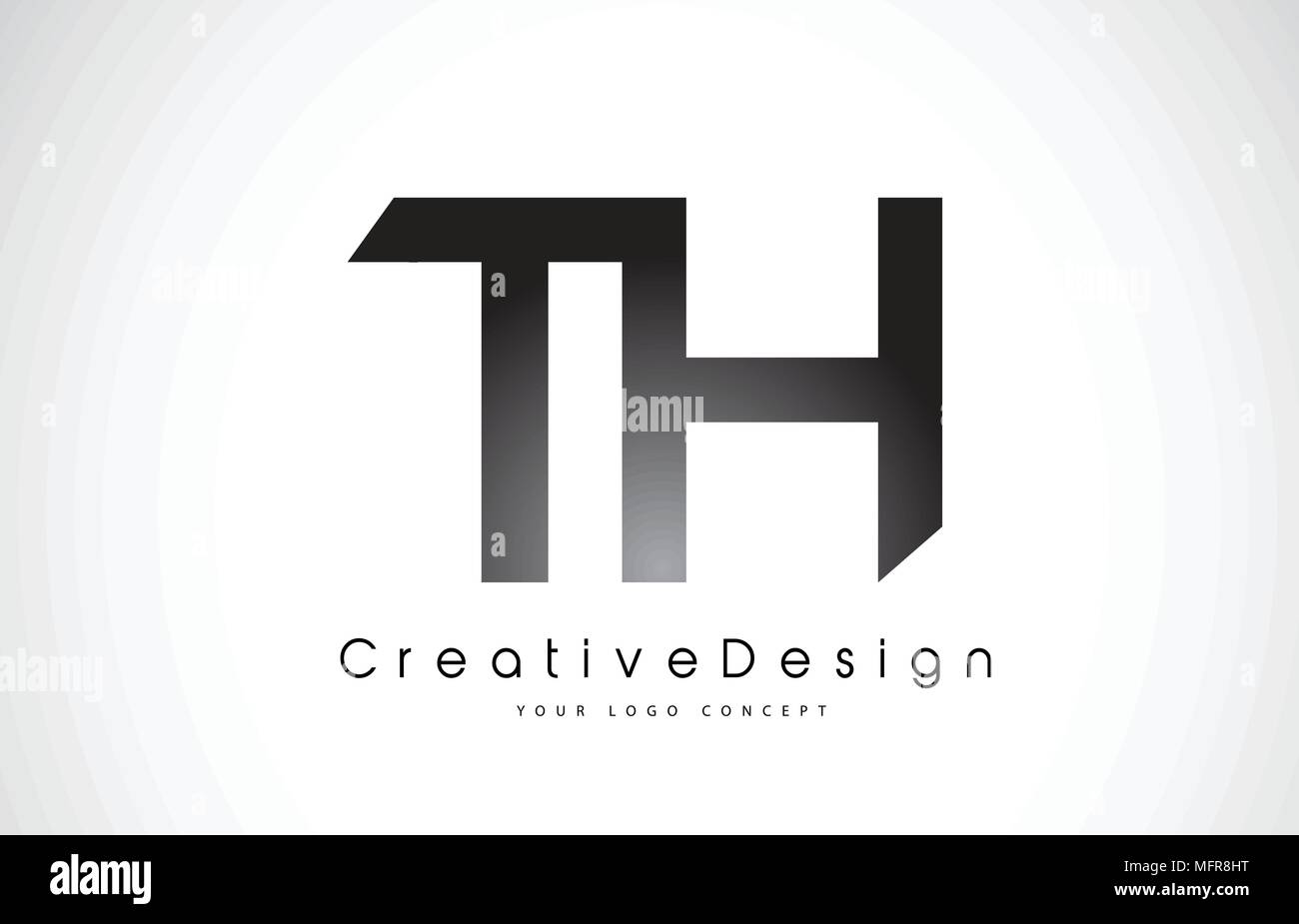 TH T H Letter Logo Design in Black Colors. Creative Modern Letters