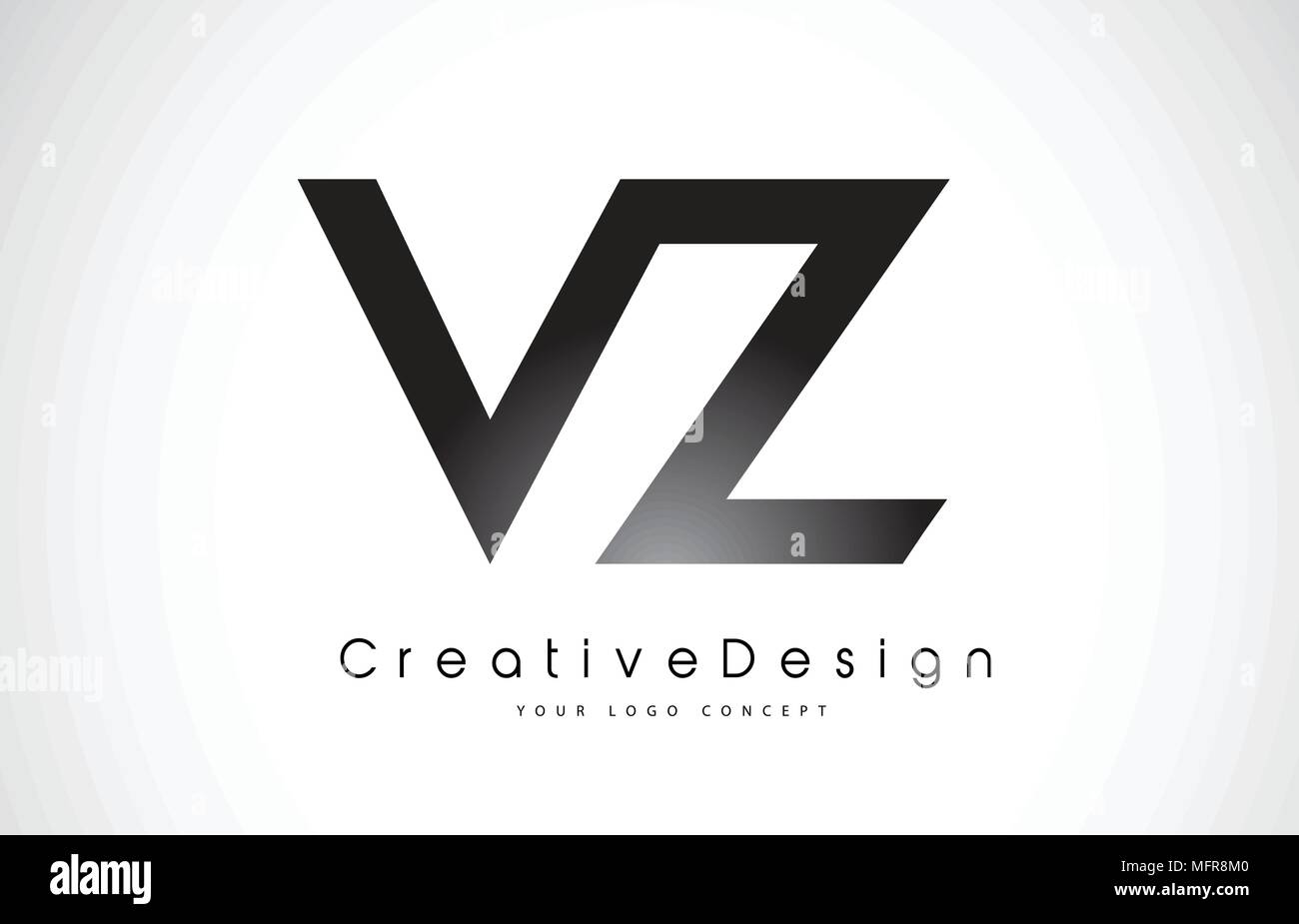 VZ V Z Letter Logo Design in Black Colors. Creative Modern Letters ...