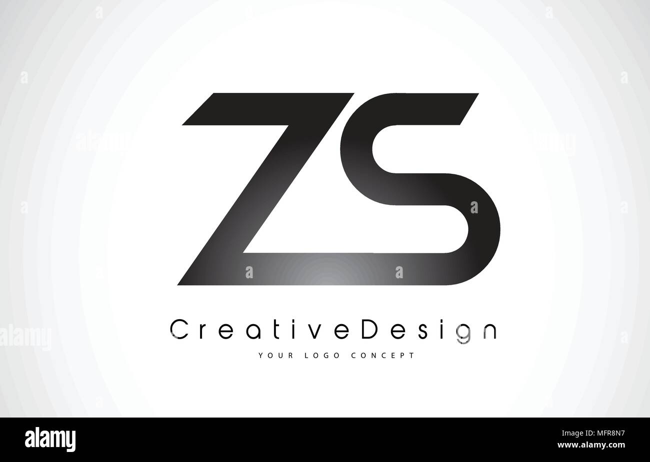 ZS Z S Letter Logo Design in Black Colors. Creative Modern Letters ...