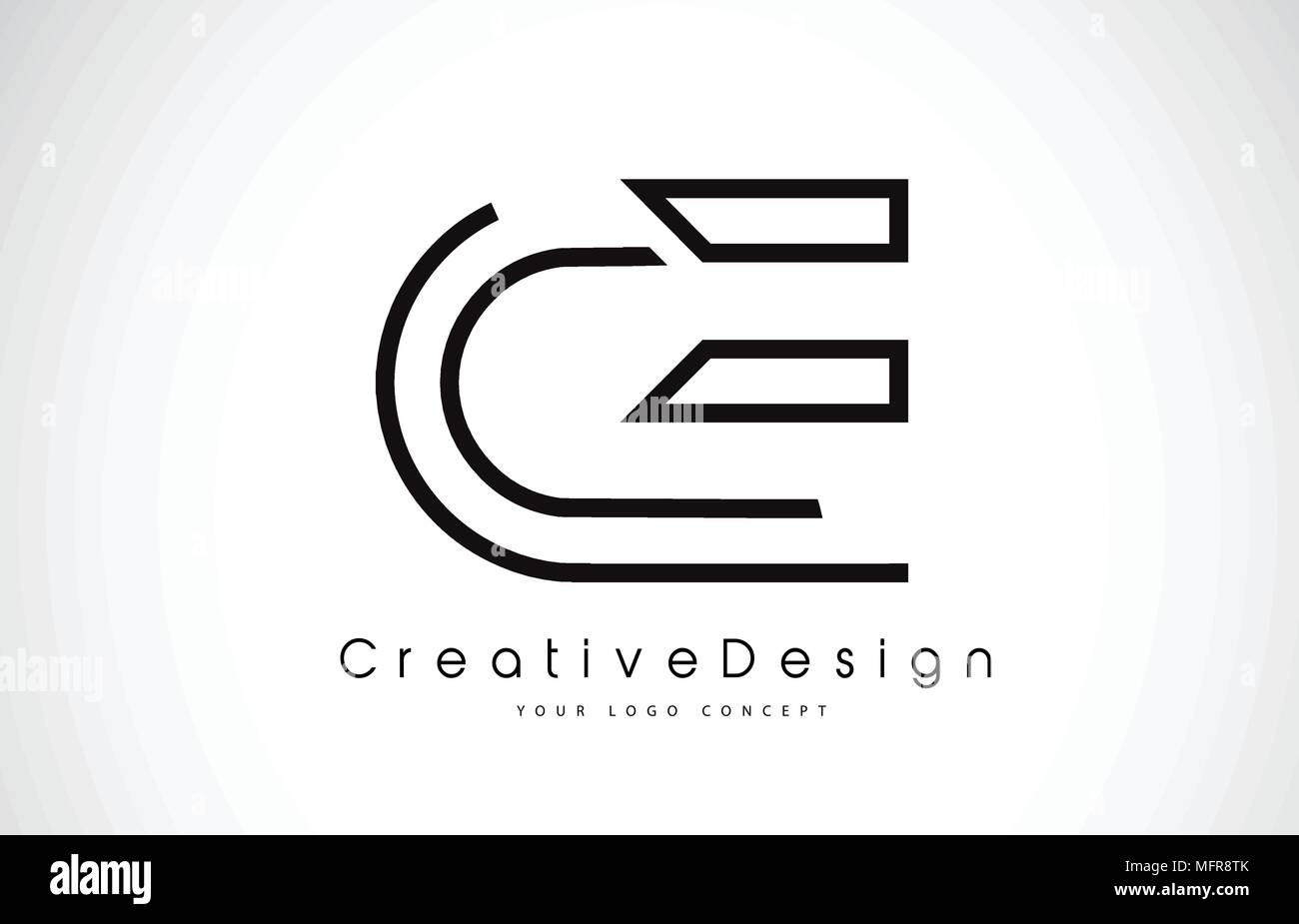 CE C E Letter Logo Design in Black Colors. Creative Modern Letters ...