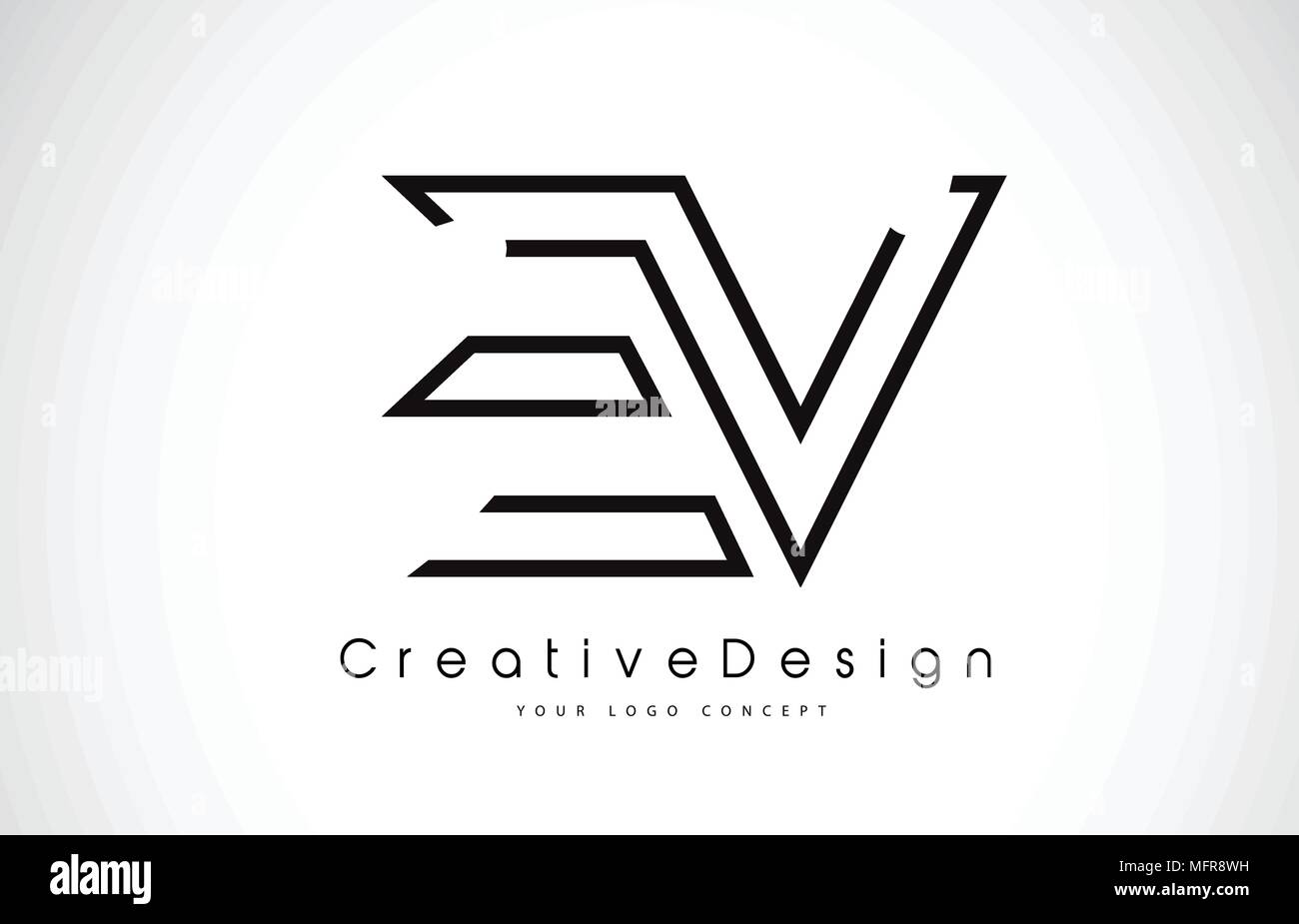 EV E V Letter Logo Design in Black Colors. Creative Modern Letters ...