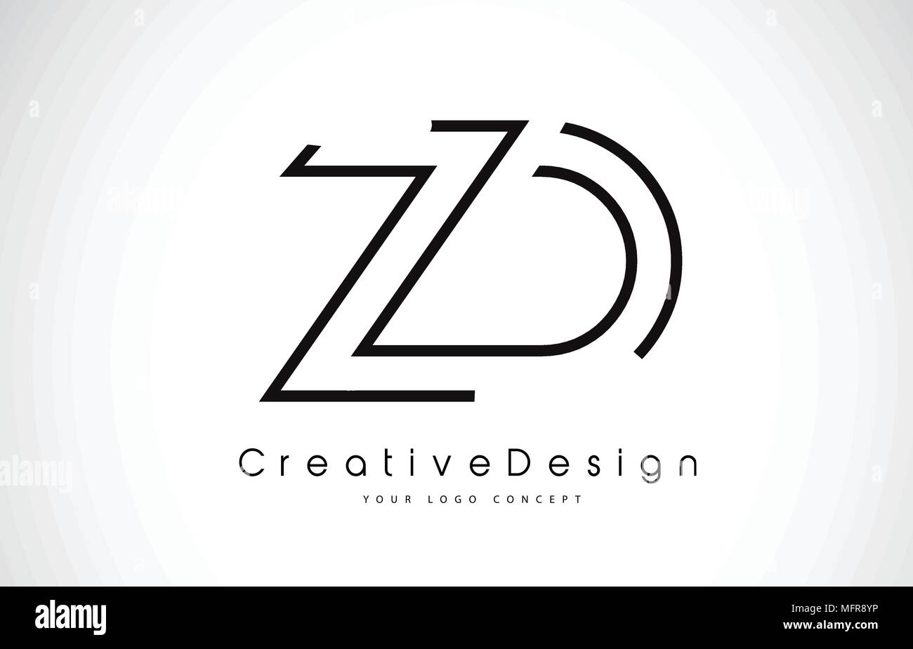 ZD Z D Letter Logo Design in Black Colors. Creative Modern Letters Vector Icon Logo Illustration. Stock Vector