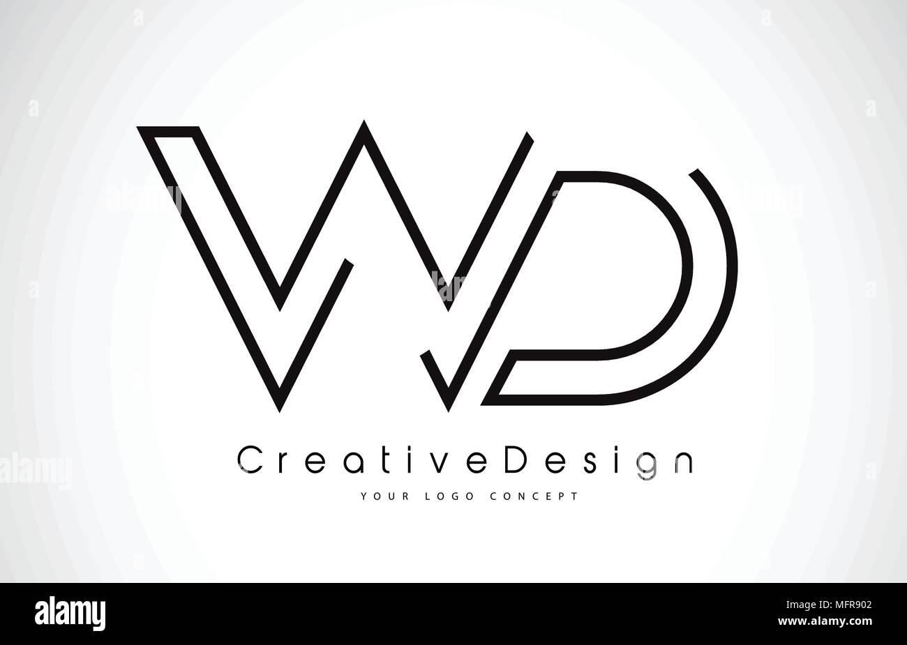 WD W D Letter Logo Design in Black Colors. Creative Modern Letters ...