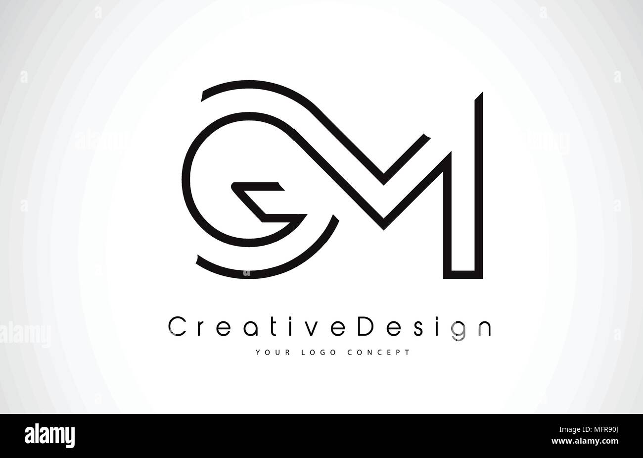 Gm logo letter design icon letters Royalty Free Vector Image