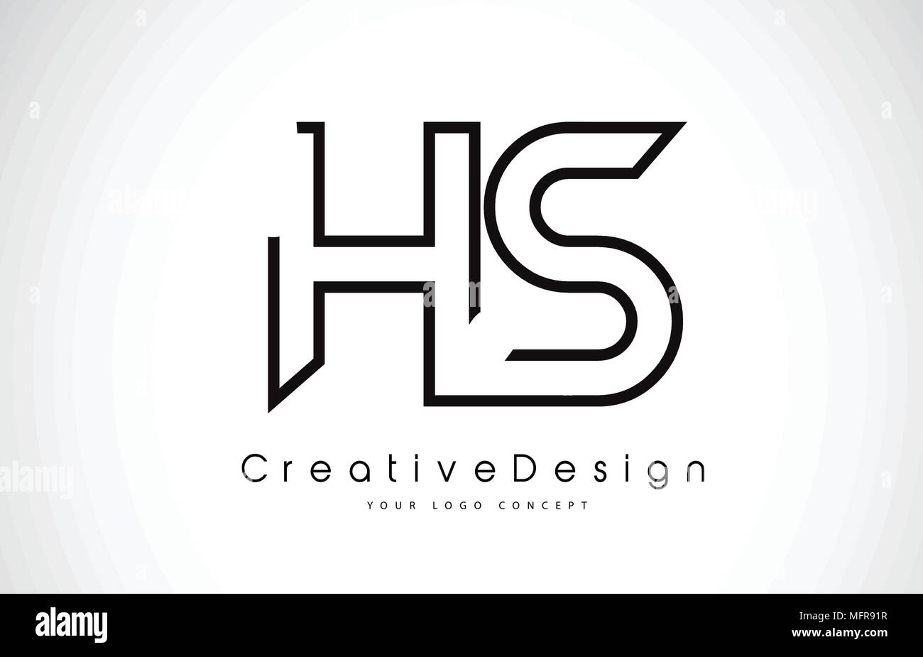 HS H S Letter Logo Design in Black Colors. Creative Modern Letters Vector Icon Logo Illustration. Stock Vector