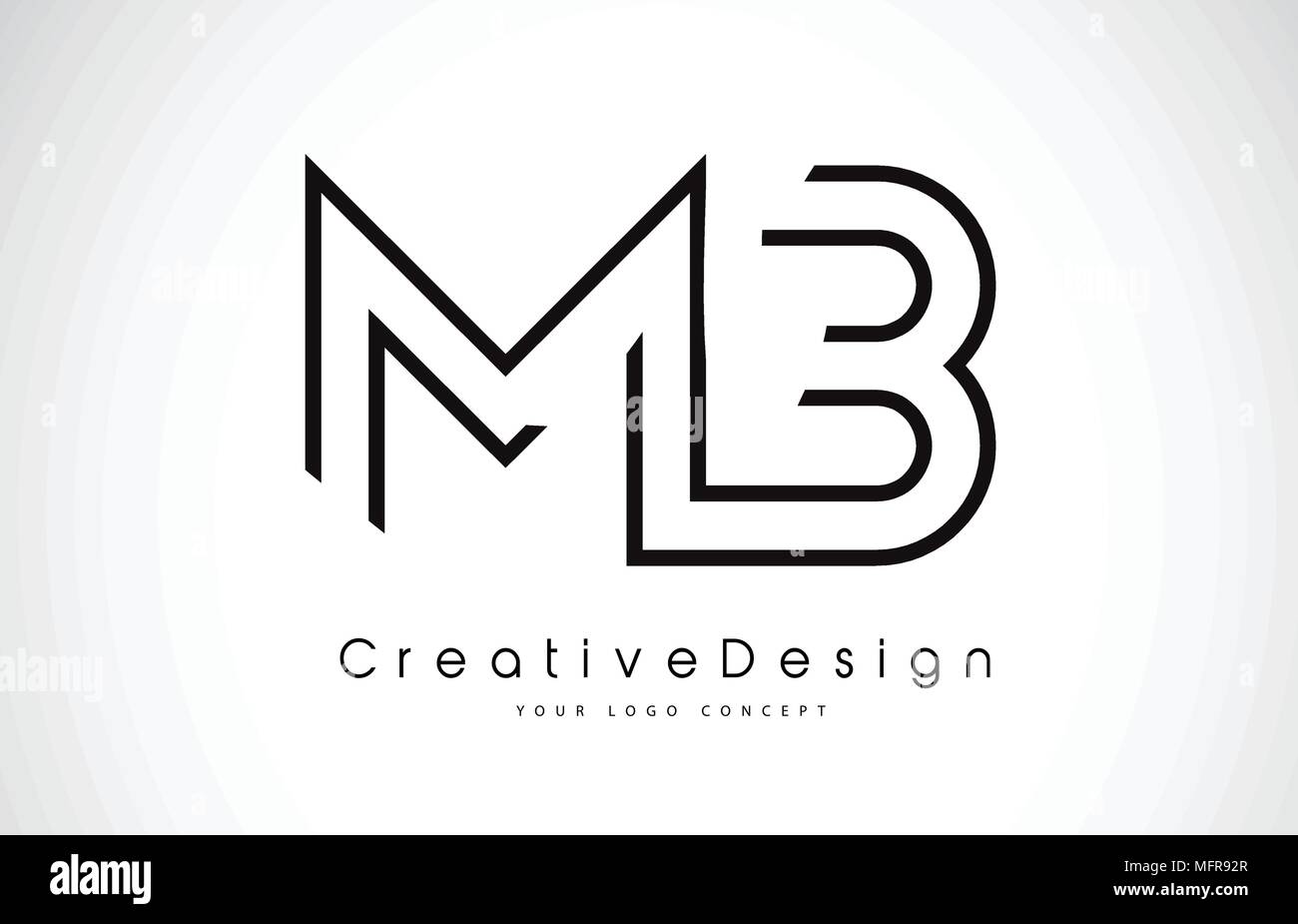 MB M B Letter Logo Design in Black Colors. Creative Modern Letters ...