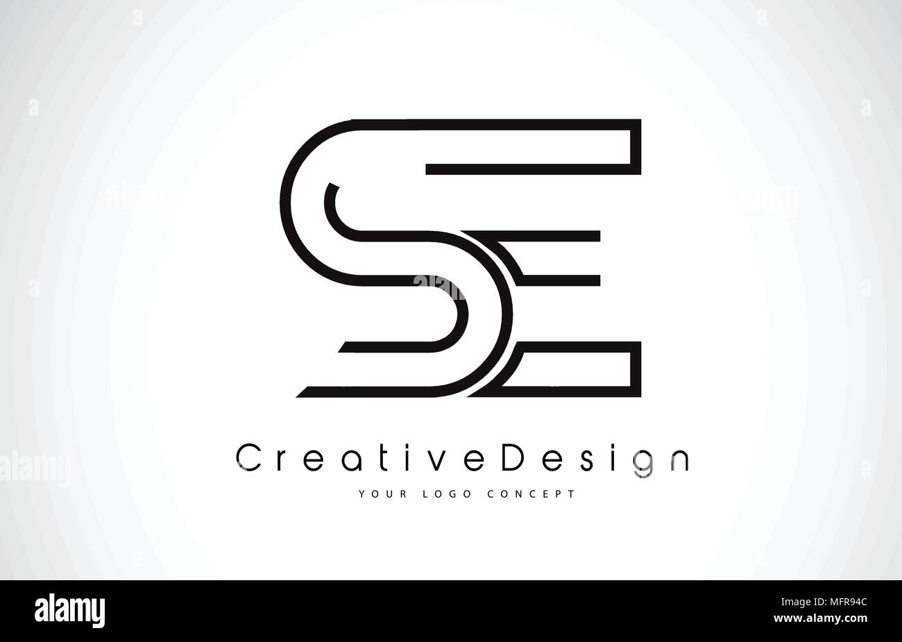 SE S E Letter Logo Design in Black Colors. Creative Modern Letters Vector Icon Logo Illustration. Stock Vector