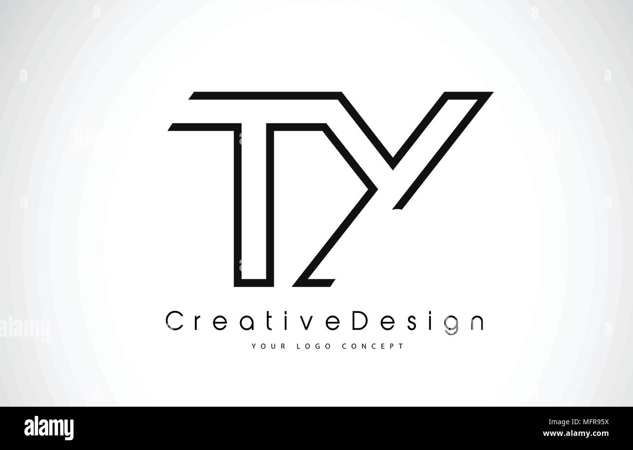 TY T Y Letter Logo Design in Black Colors. Creative Modern Letters ...