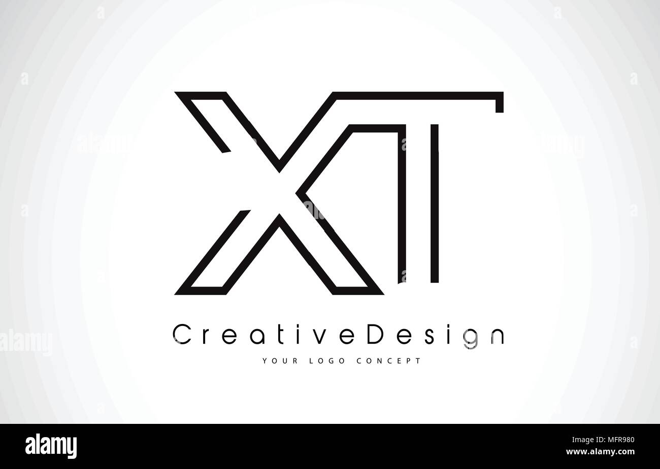 XT X T Letter Logo Design in Black Colors. Creative Modern Letters ...