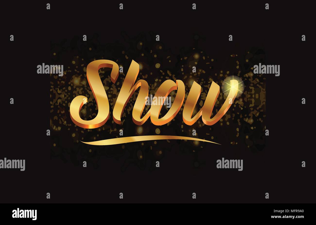 show gold word text with sparkle and glitter background suitable for ...