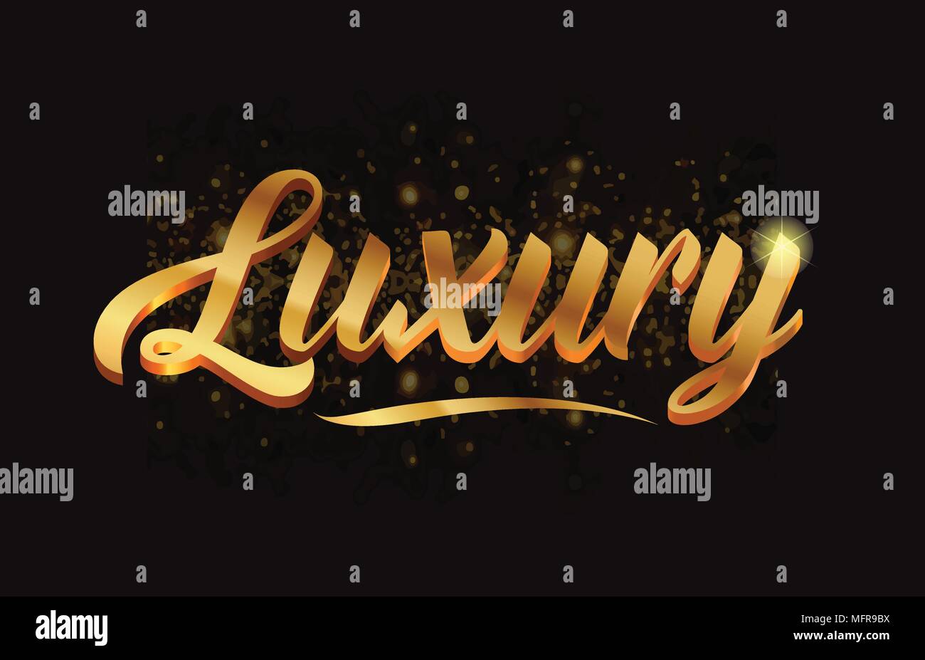 luxury gold word text with sparkle and glitter background suitable for