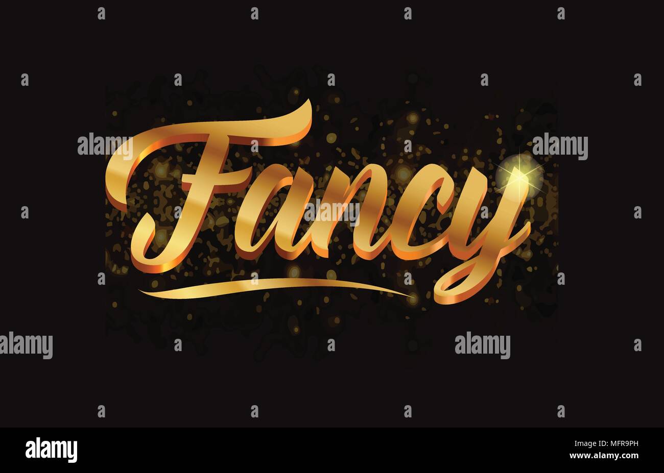 fancy gold word text with sparkle and glitter background suitable for card, brochure or