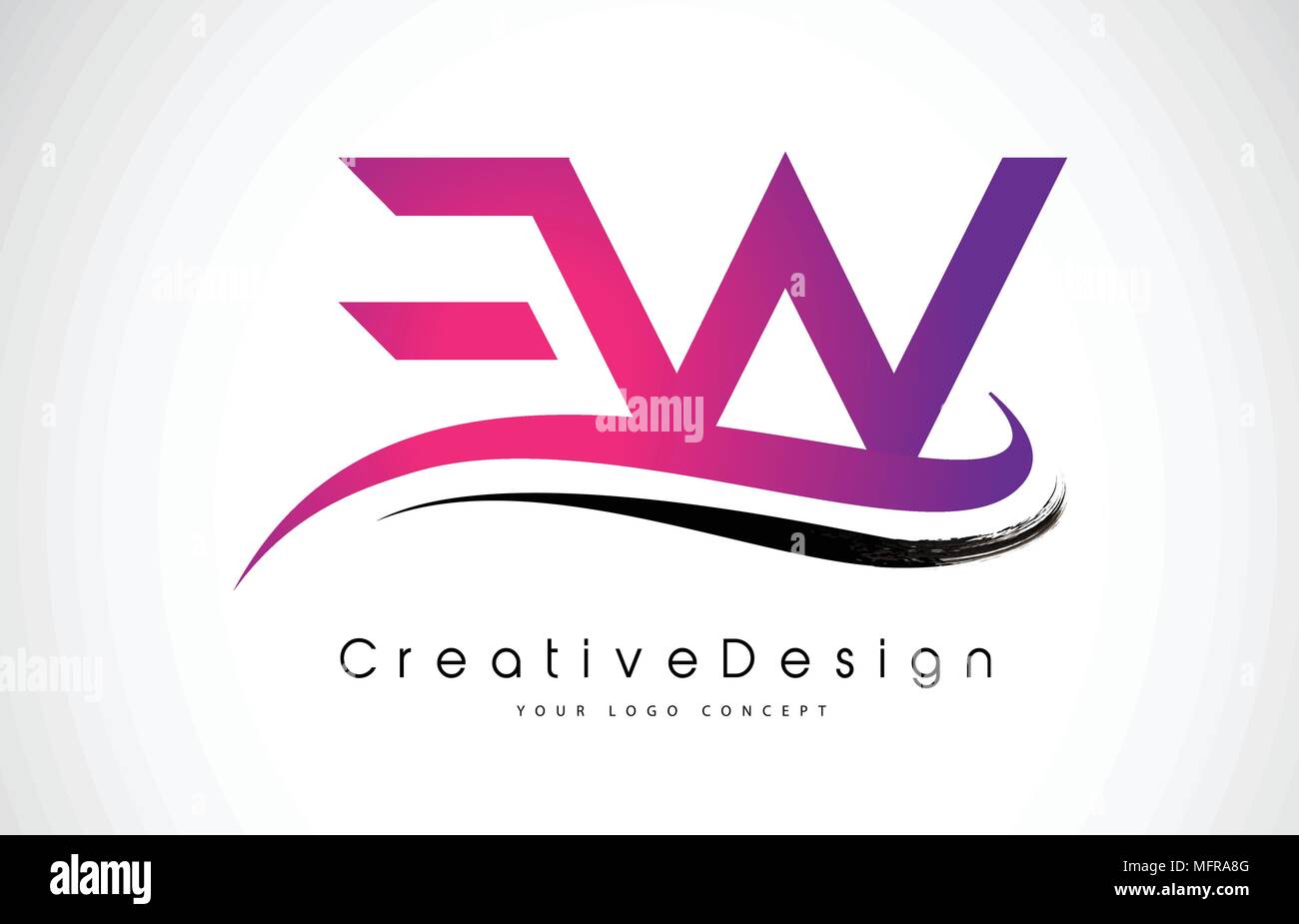 EW E W Letter Logo Design in Black Colors. Creative Modern Letters ...