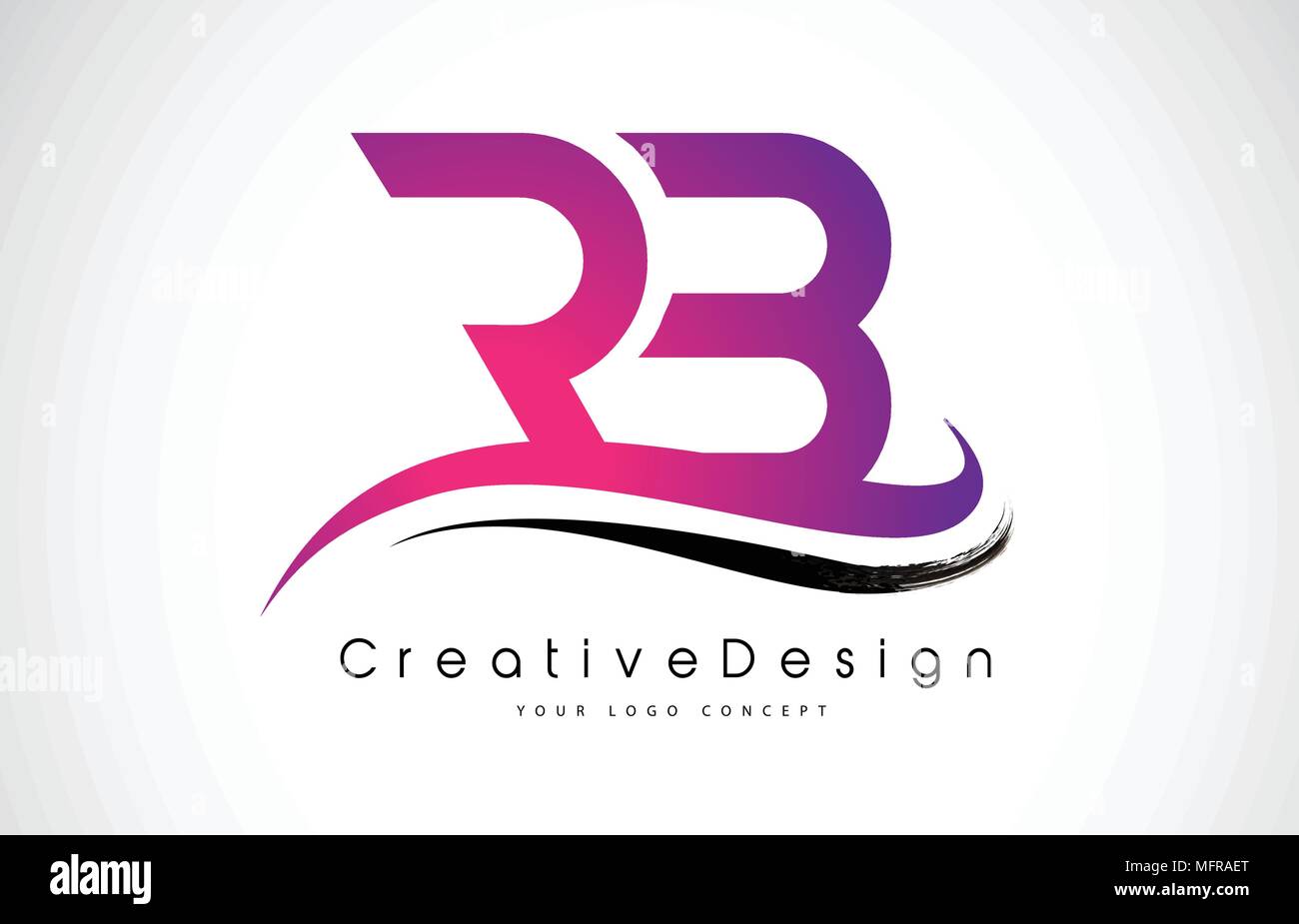 RB R B Letter Logo Design in Black Colors. Creative Modern Letters ...
