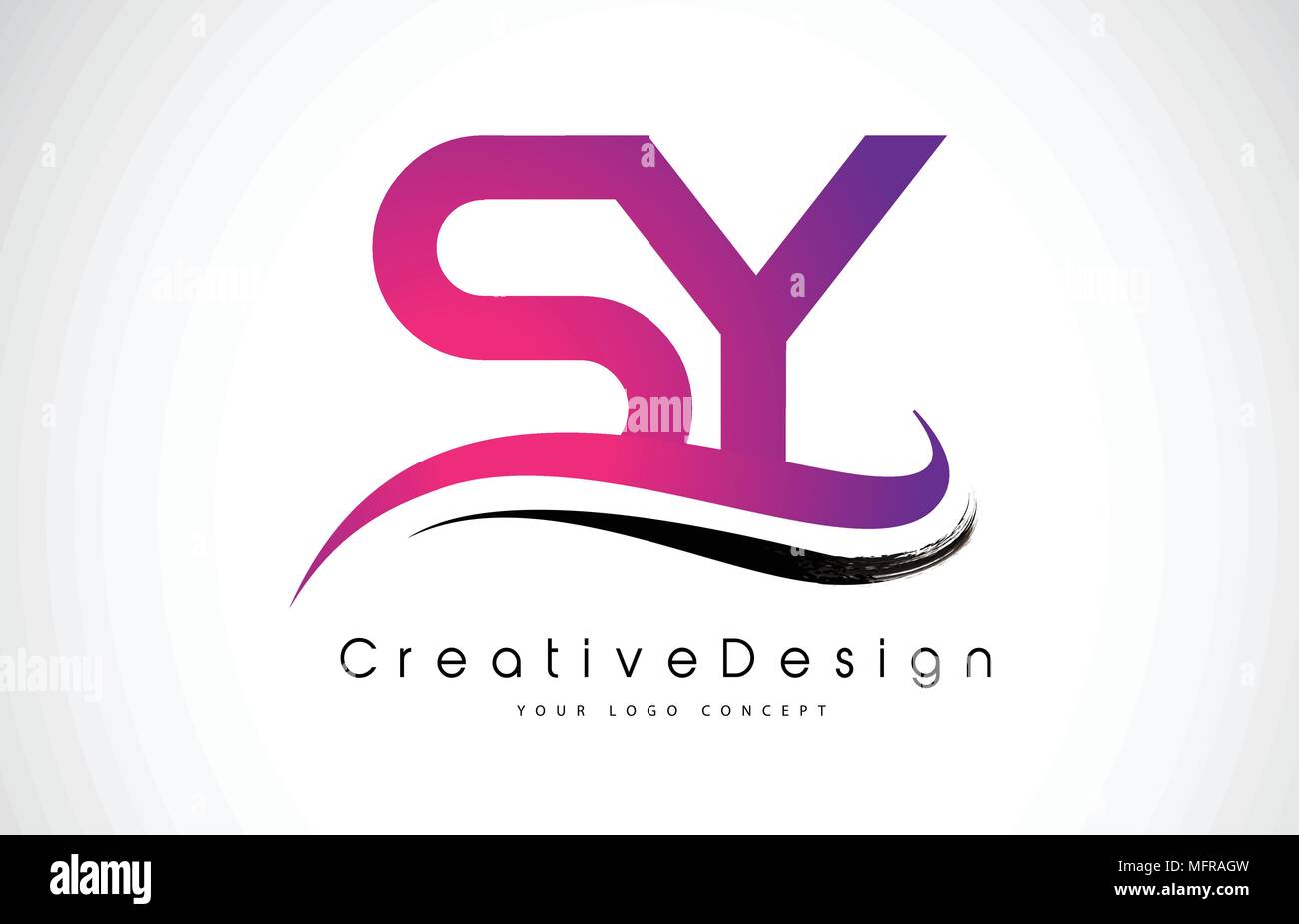 SY S Y Letter Logo Design in Black Colors. Creative Modern Letters ...
