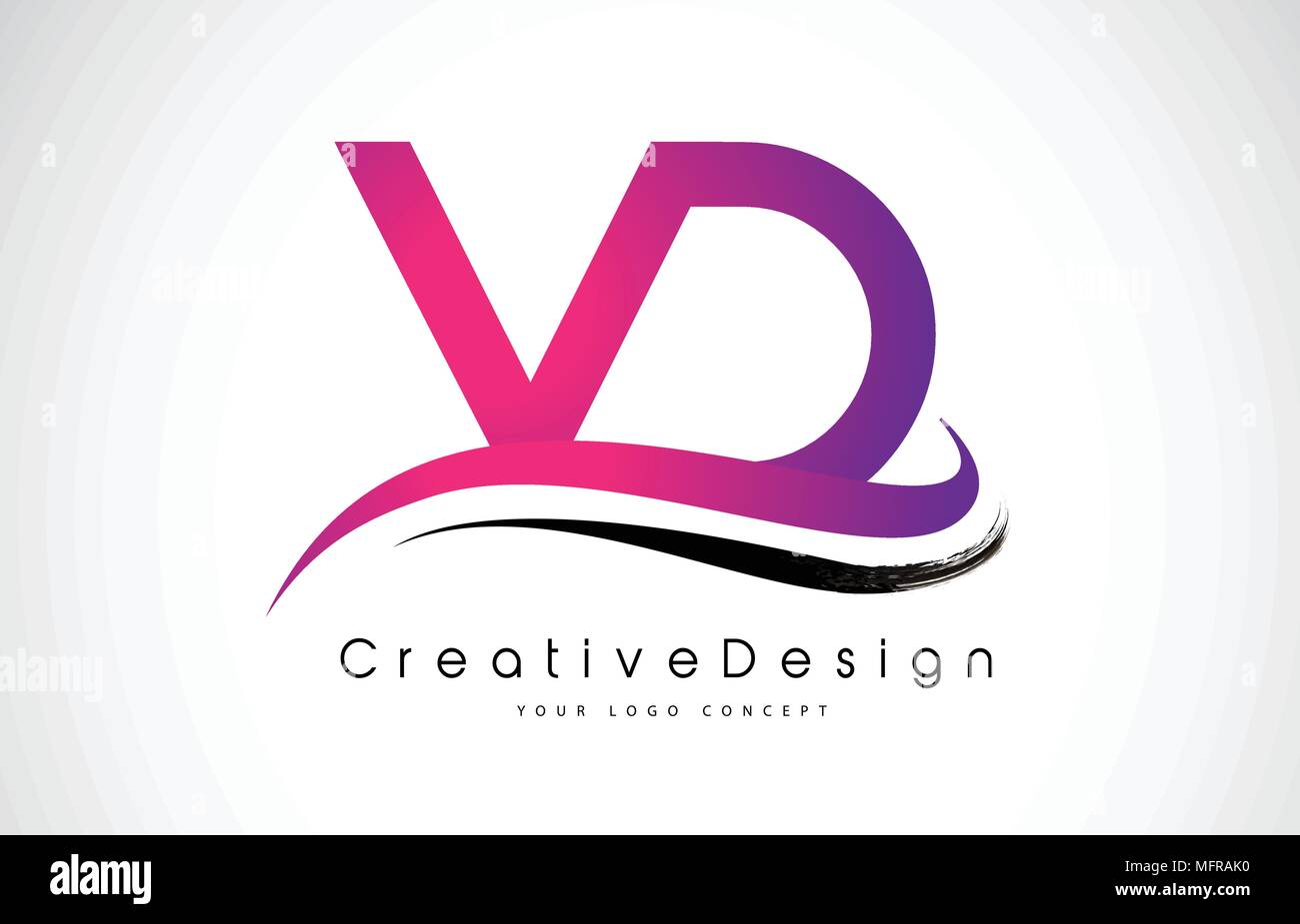 VD V D Letter Logo Design in Black Colors. Creative Modern Letters Vector Icon Logo Illustration. Stock Vector