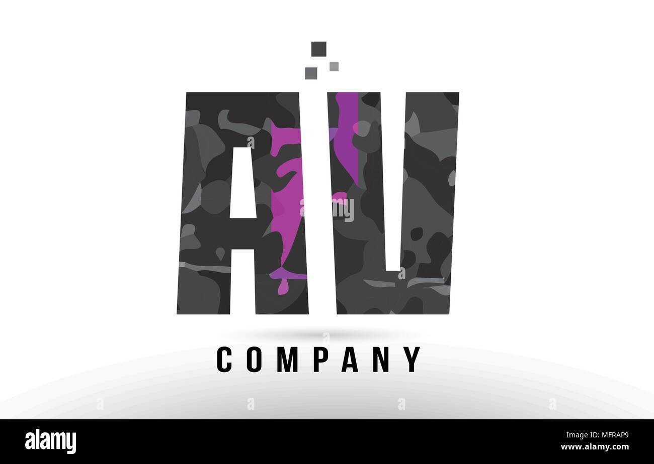 purple black alphabet letter av a v logo combination design suitable ...