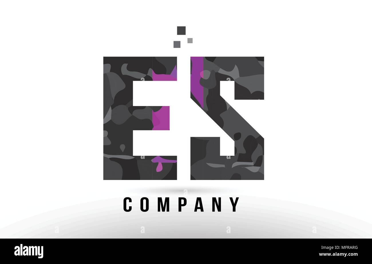 purple black alphabet letter es e s logo combination design suitable ...