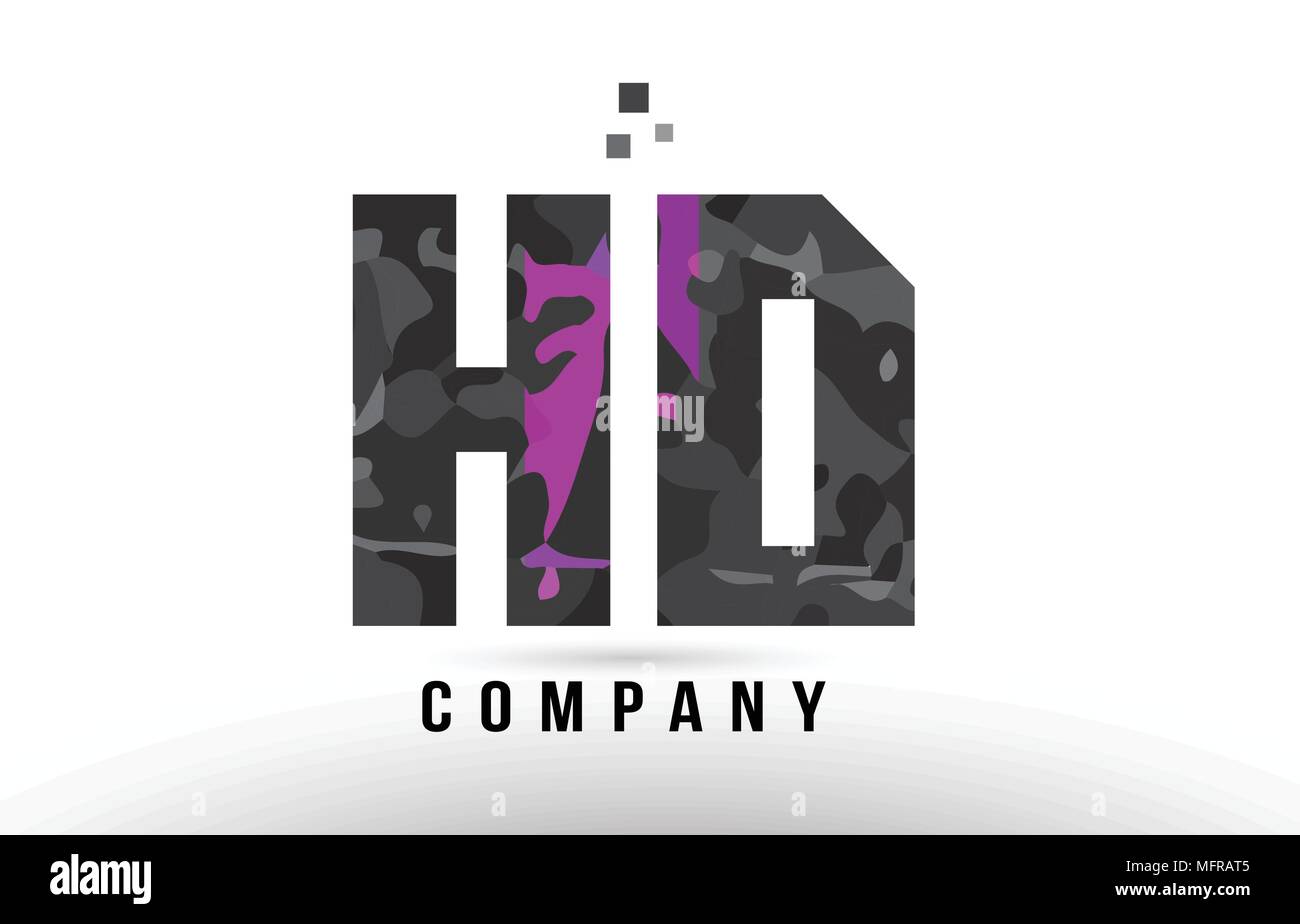 purple black alphabet letter hd h d logo combination design suitable ...