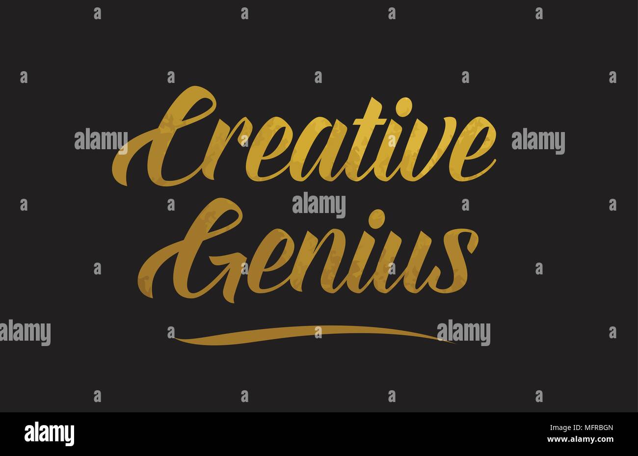 Creative Genius gold golden word texture text suitable for card